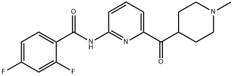 Benzamide, 2,4-difluoro-N-[6-[(1-methyl-4-piperidinyl)carbonyl]-2-pyridinyl]- Struktur