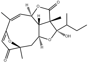 2a,3,5,6,11a,11b-Hexahydro-3-hydroxy-2a,6,10-trimethyl-3-(1-methylpropyl)-6,9-epoxy-2H-1,4-dioxacyclodeca[cd]pentalene-2,7(4aH)-dione Struktur