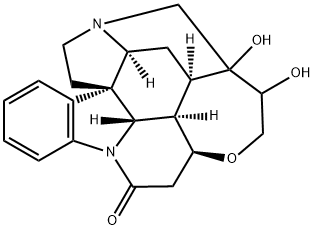 21,22-Dihydro-21,22-dihydroxystrychnidin-10-one Struktur