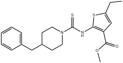 methyl 2-(4-benzylpiperidine-1-carbothioamido)-5-ethylthiophene-3-carboxylate Struktur