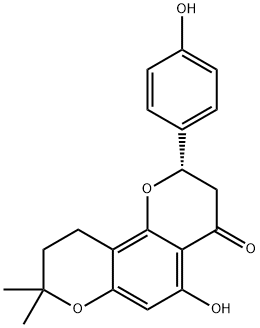 4H,8H-Benzo[1,2-b:3,4-b′]dipyran-4-one, 2,3,9,10-tetrahydro-5-hydroxy-2-(4-hydroxyphenyl)-8,8-dimethyl-, (S)- Struktur