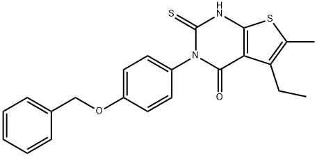 5-ethyl-6-methyl-3-(4-phenylmethoxyphenyl)-2-sulfanylidene-1H-thieno[2,3-d]pyrimidin-4-one Structure