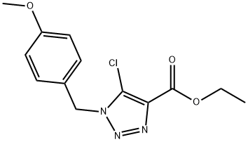 Ethyl 5-chloro-1-[(4-methoxyphenyl)methyl]-1H-1,2,3-triazole-4-carboxylate Struktur