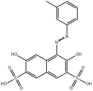 2,7-Naphthalenedisulfonic acid, 3,6-dihydroxy-4-[2-(3-methylphenyl)diazenyl]- Struktur