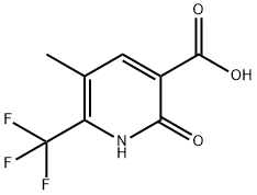 3-Pyridinecarboxylic acid, 1,2-dihydro-5-methyl-2-oxo-6-(trifluoromethyl)- Struktur