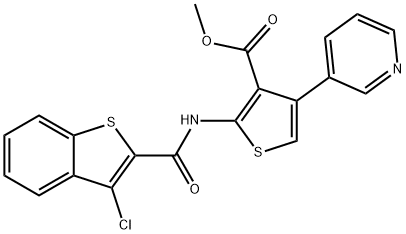 methyl 2-(3-chlorobenzo[b]thiophene-2-carboxamido)-4-(pyridin-3-yl)thiophene-3-carboxylate Struktur