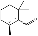 rel-(1R,6S)-2,2,6-trimethylcyclohexanecarbaldehyde Struktur