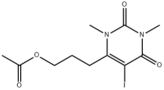 6-[3-(Acetyloxy)propyl]-5-iodo-1,3-dimethyl-2,4(1H,3H)-pyrimidinedione Struktur