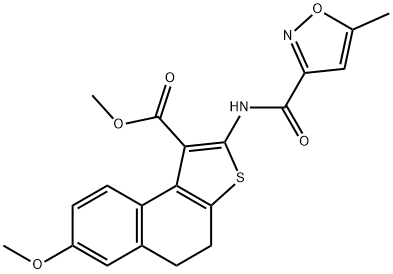 methyl 7-methoxy-2-(5-methylisoxazole-3-carboxamido)-4,5-dihydronaphtho[2,1-b]thiophene-1-carboxylate Struktur