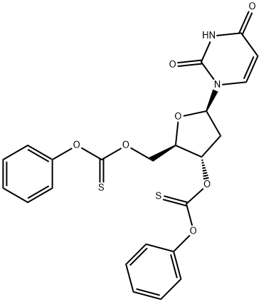 2''-Deoxy-uridine 3'',5''-Bis(O-phenyl Carbonothioate) Struktur