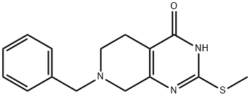 Pyrido[3,4-d]pyrimidin-4(3H)-one, 5,6,7,8-tetrahydro-2-(methylthio)-7-(phenylmethyl)- Struktur