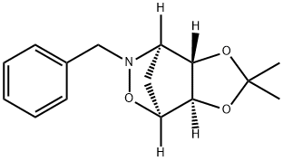 4,7-Methano-4H-1,3-dioxolo[4,5-d][1,2]oxazine, tetrahydro-2,2-dimethyl-6-(phenylmethyl)-, (3aR,4S,7R,7aS)- Struktur