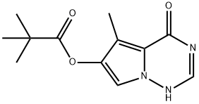 Propanoic acid, 2,2-diMethyl-, 1,4-dihydro-5-Methyl-4-oxopyrrolo[2,1-f][1,2,4]triazin-6-yl ester Struktur