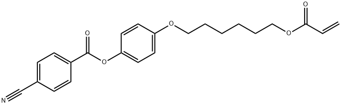 Benzoic acid, 4-cyano-, 4-[[6-[(1-oxo-2-propen-1-yl)oxy]hexyl]oxy]phenyl ester Struktur