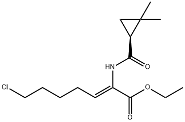 2-Heptenoic acid, 7-chloro-2-[[[(1S)-2,2-dimethylcyclopropyl]carbonyl]amino]-, ethyl ester, (2Z)- Struktur