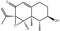 (1aR)-4,5,6,7,7a,7bα-Hexahydro-6β-hydroxy-7α,7aα-dimethyl-1aα-(1-methylethenyl)naphth[1,2-b]oxiren-2(1aH)-one Struktur