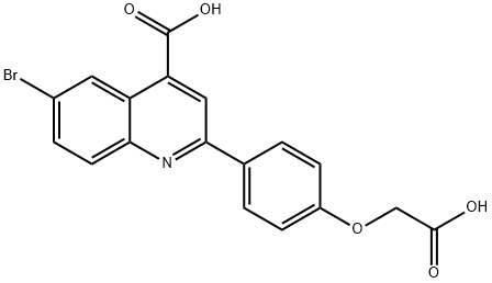 4-Quinolinecarboxylic acid, 6-bromo-2-[4-(carboxymethoxy)phenyl]- Struktur