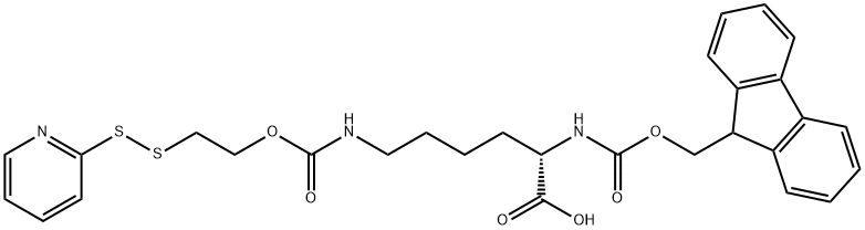 L-Lysine, N2-[(9H-fluoren-9-ylmethoxy)carbonyl]-N6-[[2-(2-pyridinyldithio)ethoxy]carbonyl]- Struktur