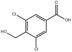 Benzoic acid, 3,5-dichloro-4-(hydroxymethyl)- Struktur