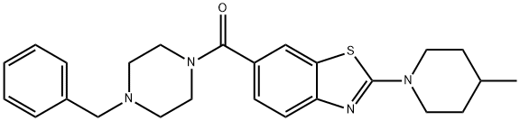 (4-benzylpiperazin-1-yl)(2-(4-methylpiperidin-1-yl)benzo[d]thiazol-6-yl)methanone Struktur