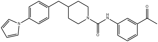 1-Piperidinecarboxamide, N-(3-acetylphenyl)-4-[[4-(1H-pyrrol-1-yl)phenyl]methyl]- Struktur