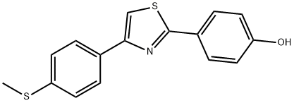 JR-6634, 4-(4-(4-(Methylthio)phenyl)thiazol-2-yl)phenol, 97% Struktur