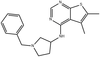 Thieno[2,3-d]pyrimidin-4-amine, 5,6-dimethyl-N-[1-(phenylmethyl)-3-pyrrolidinyl]- Struktur