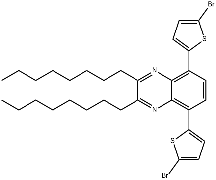 Quinoxaline, 5,8-bis(5-bromo-2-thienyl)-2,3-dioctyl- Struktur