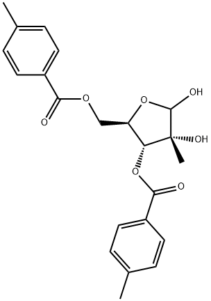 2-C-METHYL-3,5-DI-O-(4-METHYLBENZOYL)-D-RIBOFURANOSE Struktur