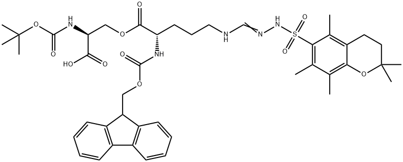 (Tert-Butoxy)Carbonyl Ser((9H-Fluoren-9-yl)MethOxy]Carbonyl Arg(Pbf))-OH Struktur