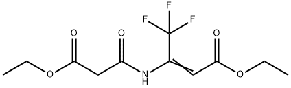 2-Butenoic acid, 3-[(3-ethoxy-1,3-dioxopropyl)amino]-4,4,4-trifluoro-, ethyl ester Struktur