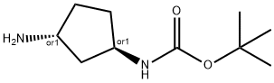 CARBAMIC ACID, N-[(1R,3R)-3-AMINOCYCLOPENTYL]-, 1,1-DIMETHYLETHYL ESTER, REL- Struktur