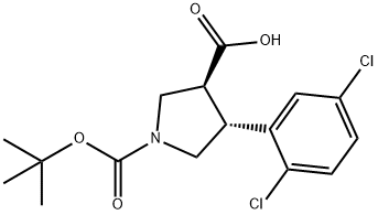 (Tert-Butoxy)Carbonyl (±)-trans-4-(2,5-dichloro-phenyl)-pyrrolidine-3-carboxylic acid Struktur