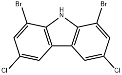 1,8-Dibromo 3,6-dichloro carbazole Struktur