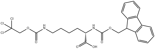 N-α-(9-Fluorenylmethoxycarbonyl)-N-ε-(2,2,2-trichloroethoxycarbonyl)-L-lysine Struktur