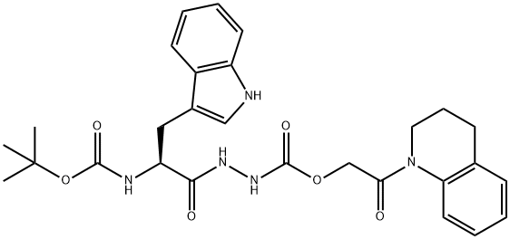 L-Tryptophan, N-[(1,1-dimethylethoxy)carbonyl]-, 2-[[2-(3,4-dihydro-1(2H)-quinolinyl)-2-oxoethoxy]carbonyl]hydrazide Struktur