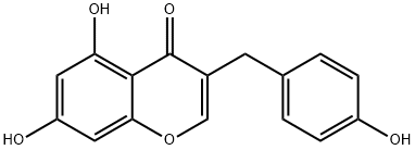 4H-1-Benzopyran-4-one, 5,7-dihydroxy-3-[(4-hydroxyphenyl)methyl]- Struktur