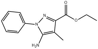 1H-Pyrazole-3-carboxylic acid, 5-amino-4-methyl-1-phenyl-, ethyl ester Struktur