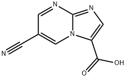 6-cyanoimidazo[1,2-a]pyrimidine-3-carboxylic acid Struktur