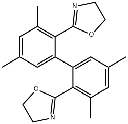 Oxazole, 2,2'-(3,3',5,5'-tetramethyl[1,1'-biphenyl]-2,2'-diyl)bis[4,5-dihydro- Struktur