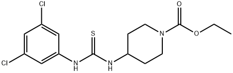 1-Piperidinecarboxylic acid, 4-[[[(3,5-dichlorophenyl)amino]thioxomethyl]amino]-, ethyl ester Struktur