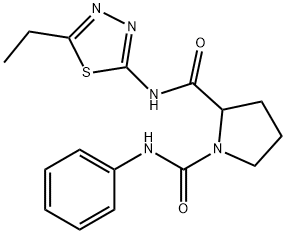 N~2~-(5-ethyl-1,3,4-thiadiazol-2-yl)-N~1~-phenylpyrrolidine-1,2-dicarboxamide Struktur