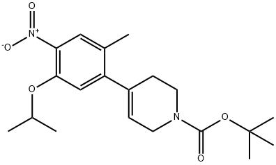 1(2H)-Pyridinecarboxylic acid, 3,6-dihydro-4-[2-methyl-5-(1-methylethoxy)-4-nitrophenyl]-, 1,1-dimethylethyl ester Struktur