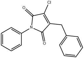 1H-Pyrrole-2,5-dione, 3-chloro-1-phenyl-4-(phenylmethyl)- Struktur