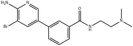 Benzamide, 3-(6-amino-5-bromo-3-pyridinyl)-N-[2-(dimethylamino)ethyl]- Struktur