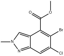 2H-Indazole-4-carboxylic acid, 5-bromo-6-chloro-2-methyl-, methyl ester Struktur