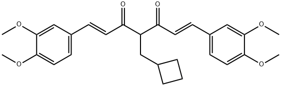 1,6-Heptadiene-3,5-dione, 4-(cyclobutylmethyl)-1,7-bis(3,4-dimethoxyphenyl)-, (1E,6E)- Struktur