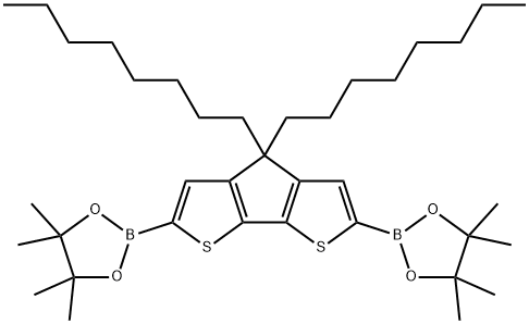 4H-Cyclopenta[2,1-b:3,4-b']dithiophene, 4,4-dioctyl-2,6-bis(4,4,5,5-tetramethyl-1,3,2-dioxaborolan-2-yl)- Struktur