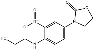 2-Oxazolidinone, 3-[4-[(2-hydroxyethyl)amino]-3-nitrophenyl]- Struktur