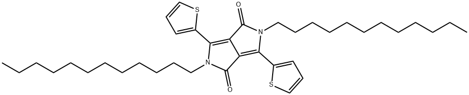 N,N'-bis(dodecyl)-3,6-dithienyl-1,4-diketopyrrolo[3,4-c]pyrrole Struktur